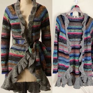 Anthropologie Moth Splash of Color Ruffle Duster S